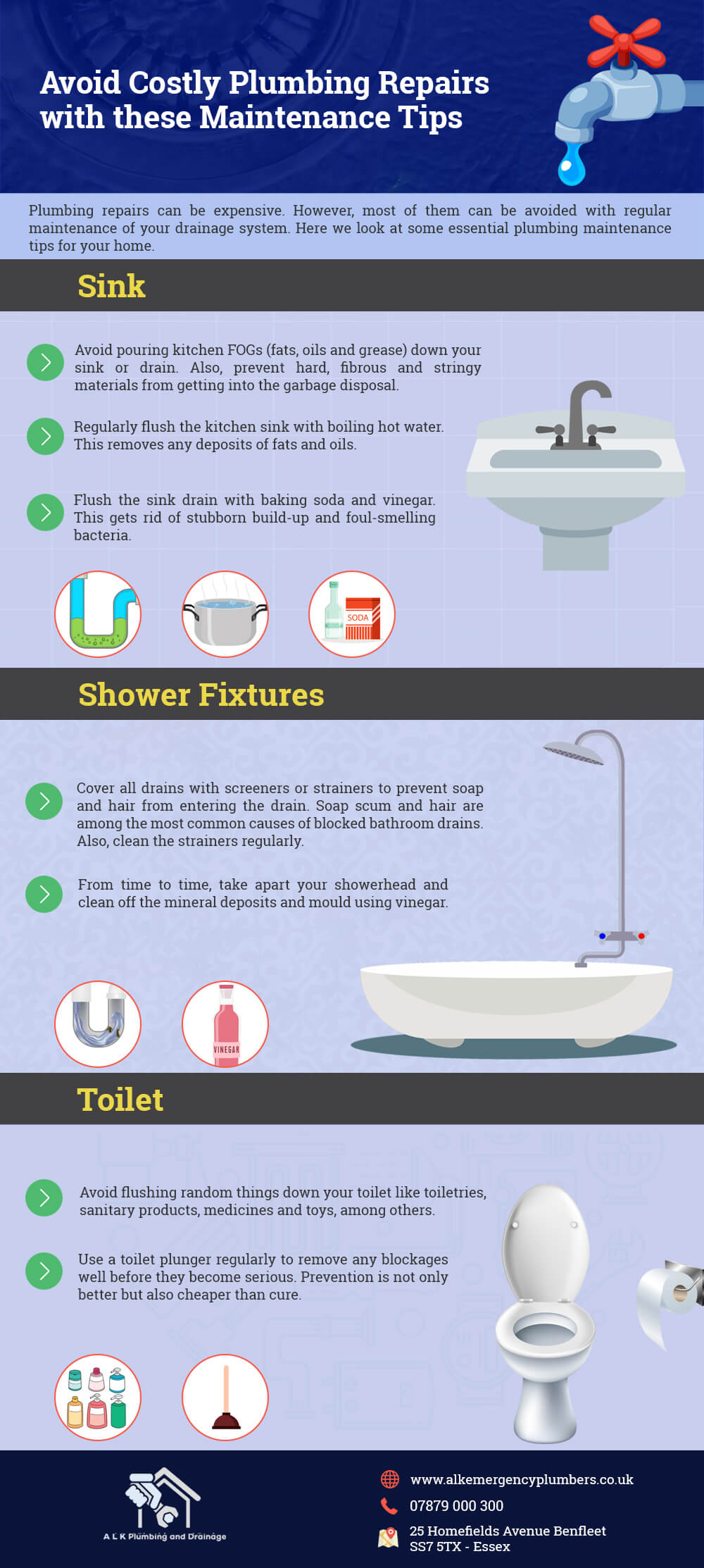 plumbing maintenance tips infographic
