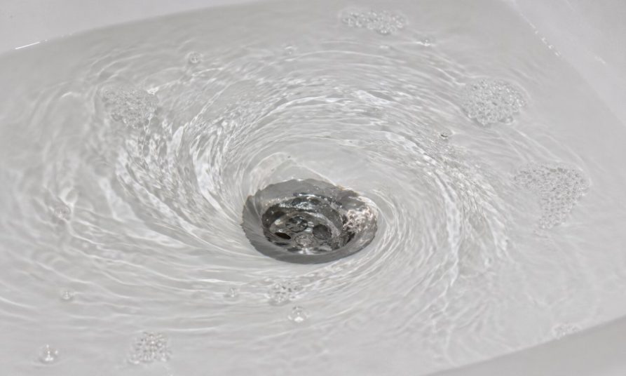 Plugholes gurgle when air gets trapped