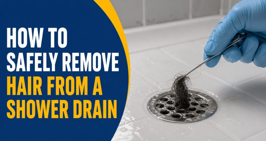 How to safely remove hair from a shower drain