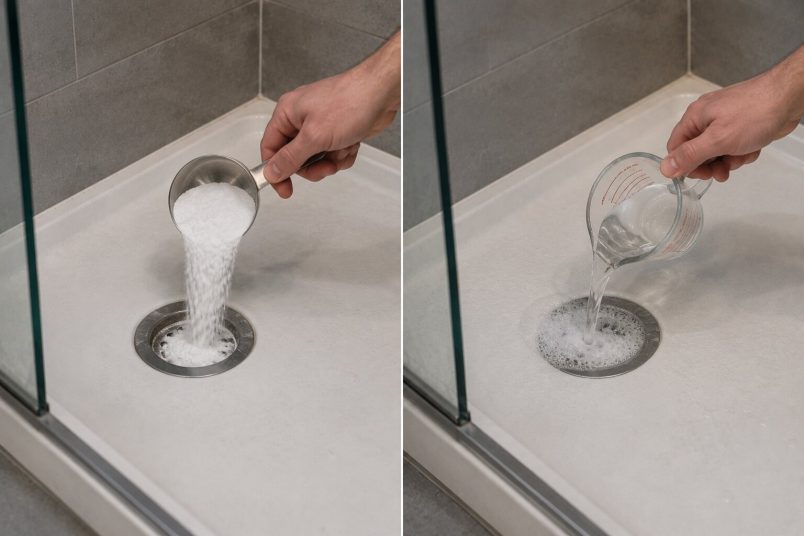 using vinegar and baking soda